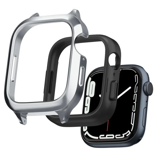 Чохол з ремінцем Spigen Metal Fit Pro Silver для Apple Watch Series 9 | 8 | 7  41mm (ACS04586)