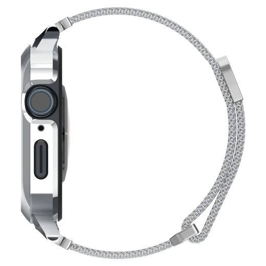 Чохол з ремінцем Spigen Metal Fit Pro Silver для Apple Watch Series 9 | 8 | 7  41mm (ACS04586)