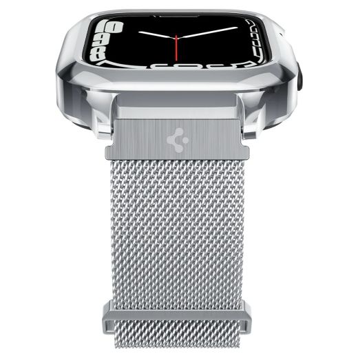 Чехол с ремешком Spigen Metal Fit Pro Silver для Apple Watch Series 9 | 8 | 7  41mm (ACS04586)