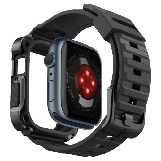 Чехол с ремешком Spigen Tough Armor Pro Metal Black для Apple Watch Series 9 | 8 | 7  45mm (ACS05237)