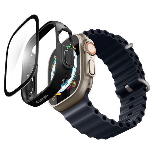 Защитный чехол со стеклом Spigen Thin Fit 360 Black для Apple Watch Ultra | Ultra 2 49mm (ACS05558)