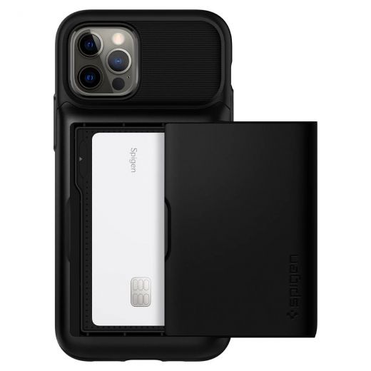 Чехол Spigen Slim Armor Wallet Black для iPhone 12 | 12 Pro (ACS01527)