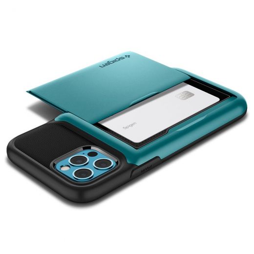 Чохол Spigen Slim Armor Wallet Mint для iPhone 12 | 12 Pro (ACS01529)