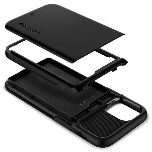 Чехол Spigen Slim Armor Wallet Black для iPhone 12 mini (ACS01549)