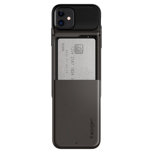 Чехол Spigen Slim Armor Wallet Gunmetal для iPhone 12 mini (ACS01550)