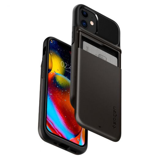 Чехол Spigen Slim Armor Wallet Gunmetal для iPhone 12 mini (ACS01550)