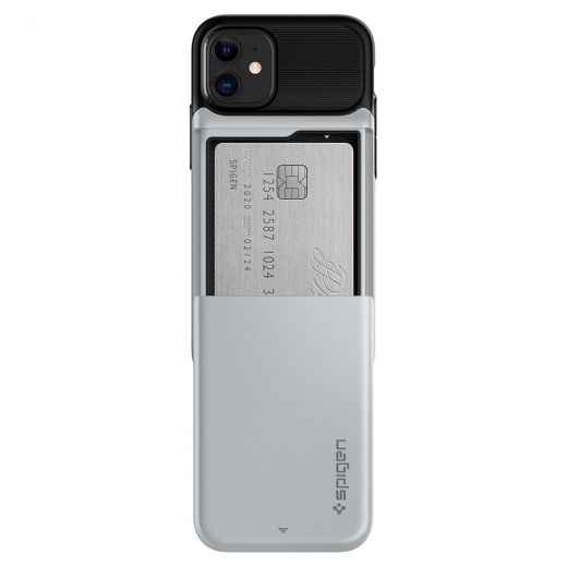 Чехол Spigen Slim Armor Wallet Satin Silver для iPhone 12 mini (ACS01552)