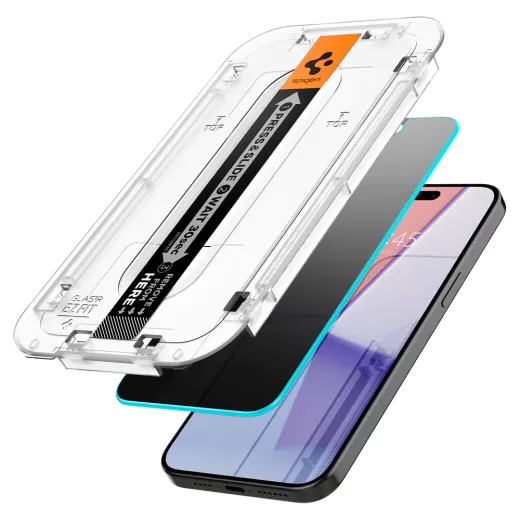 Захисне скло антишпигун Spigen Screen Protector EZ FIT GLAS.tR Privacy (2 шт.) для iPhone 15 Pro (AGL06894)