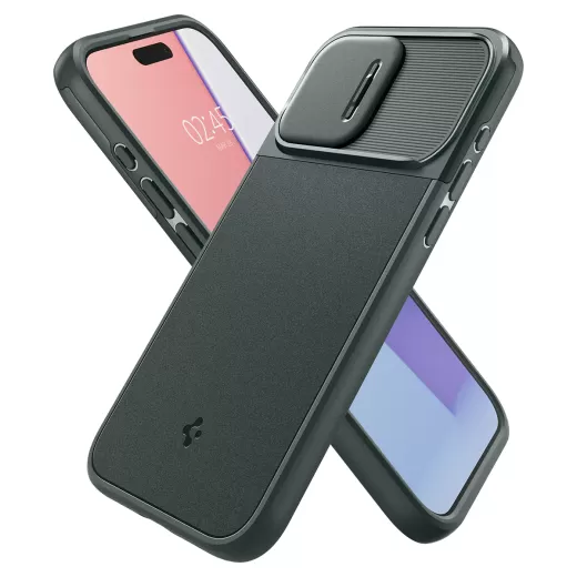 Чехол с защитой камеры Spigen Optik Armor (MagFit) Abyss Green для iPhone 15 Pro Max (ACS06600)