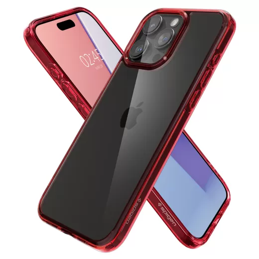 Прозорий чохол Spigen Ultra Hybrid Deep Red для iPhone 15 Pro (ACS07055)