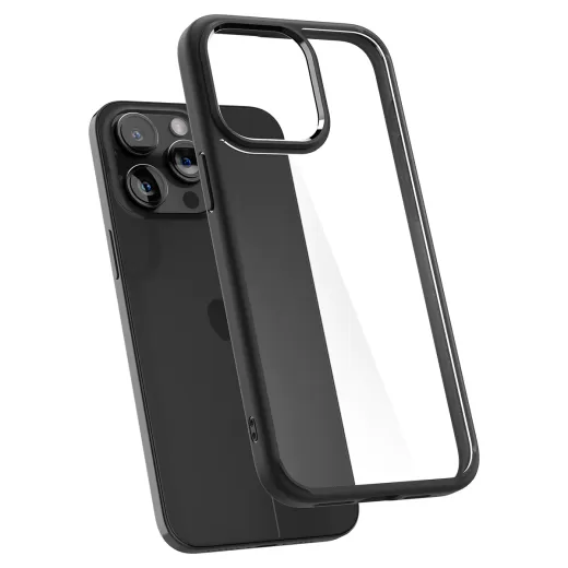 Прозрачный чехол Spigen Ultra Hybrid Matte Black для iPhone 15 Pro (ACS06713)