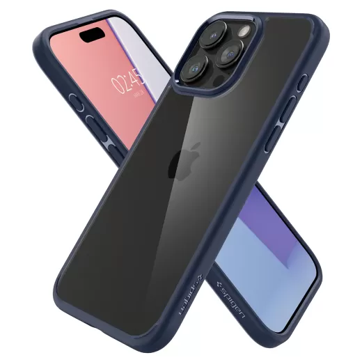 Прозрачный чехол Spigen Ultra Hybrid Navy Blue для iPhone 15 Pro (ACS06711)