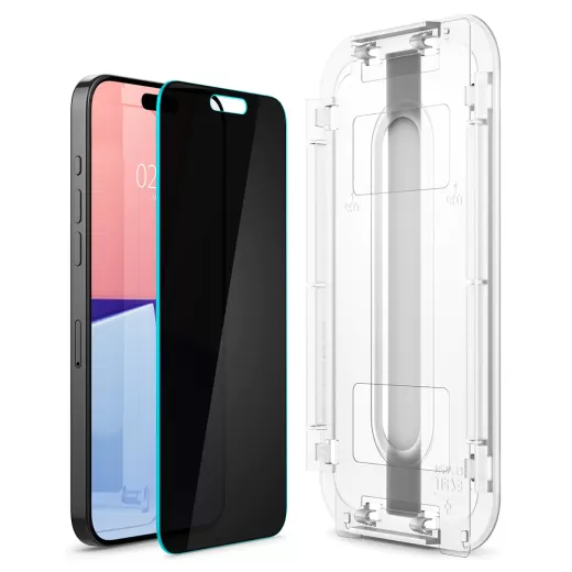 Захисне скло антишпигун Spigen Screen Protector EZ FIT GLAS.tR Privacy (2 шт.) для iPhone 15 Pro Max (AGL06874)