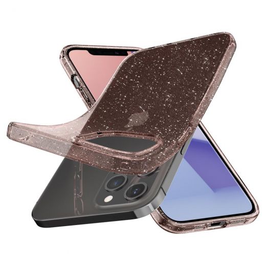 Чехол Spigen Liquid Crystal Glitter Rose Quartz для iPhone 12 | 12 Pro (ACS01699)