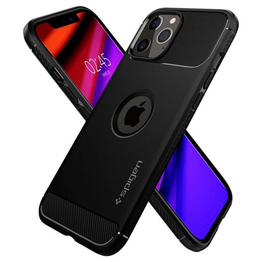 Чохол Spigen Rugged Armor Matte Black для iPhone 12 | 12 Pro (ACS01700)