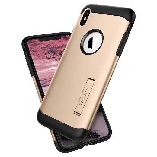 Чехол Spigen Slim Armor Champagne Gold для iPhone XS Max