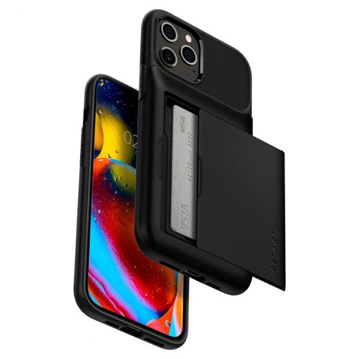 Чохол Spigen Slim Armor Wallet Black для iPhone 12 Pro Max (ACS01483)