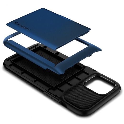 Чехол Spigen Slim Armor Wallet Navy Blue для iPhone 12 Pro Max (ACS01485)