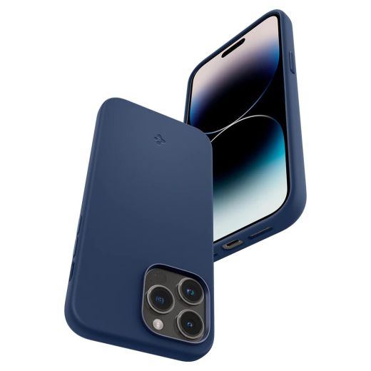 Силіконовий чохол Spigen Silicone Fit (MagFit) Navy Blue для iPhone 14 Pro Max (ACS04847)