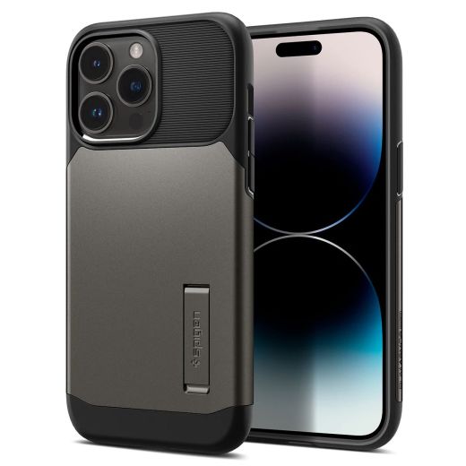 Чехол Spigen Slim Armor (MagFit) Gunmetal для iPhone 14 Pro (ACS04673)