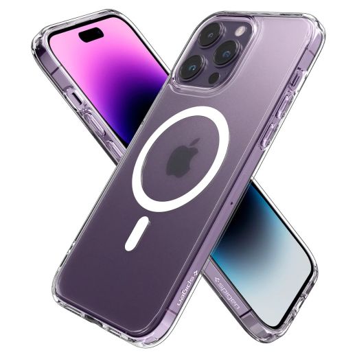 Прозорий чохол Spigen Ultra Hybrid (MagFit) Frost Clear для iPhone 14 Pro (ACS05587)