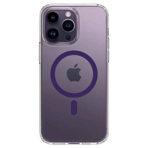 Прозорий чохол Spigen Ultra Hybrid (MagFit) Deep Purple для iPhone 14 Pro Max (ACS05581)