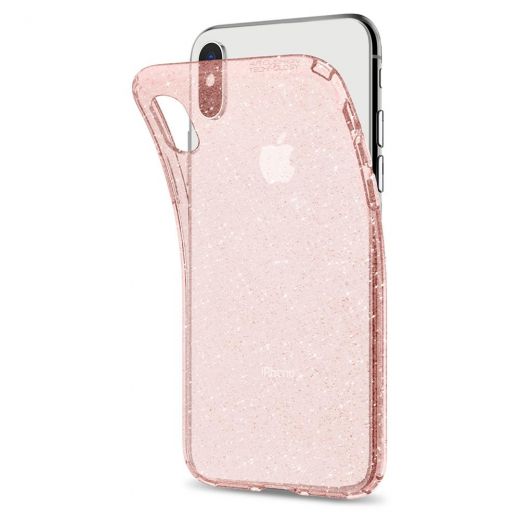 Чехол Spigen Liquid Crystal Glitter Rose Quartz для iPhone XS