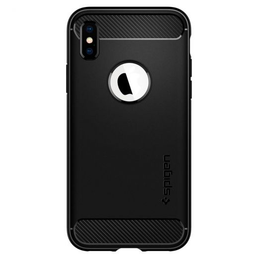 Чохол Spigen Rugged Armor Matte Black для iPhone XS