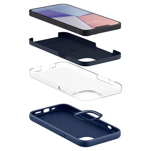 Чохол Spigen Silicone Fit Navy Blue для iPhone 13 (ACS03550)