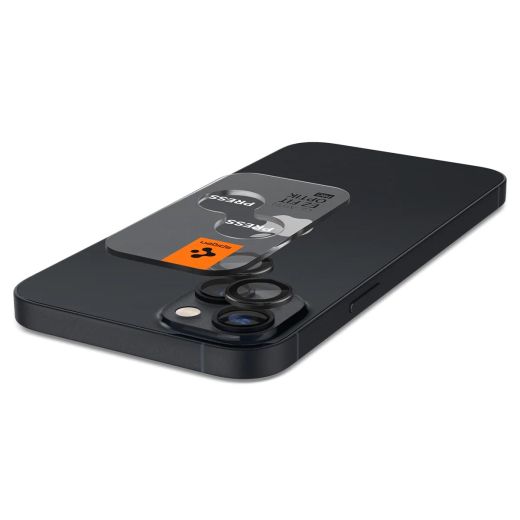 Защитное стекло для камеры Spigen Optik Pro Lens Protector Black (2 Pack) для iPhone 15 | 15 Plus | 14 | 14 Plus (AGL05213)