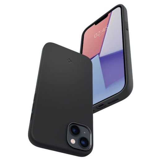 Силиконовый чехол Spigen Silicone Fit (MagFit) Black для iPhone 14 (ACS05067)