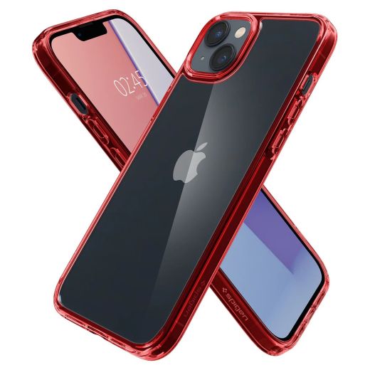 Прозрачный чехол Spigen Ultra Hybrid Red Crystal для iPhone 14 (ACS05042)