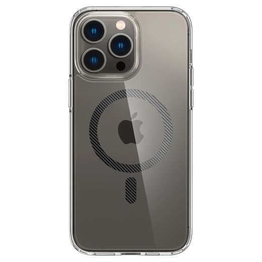 Прозорий чохол Spigen Ultra Hybrid (MagFit) Carbon Fiber для iPhone 14 Pro Max (ACS04827)