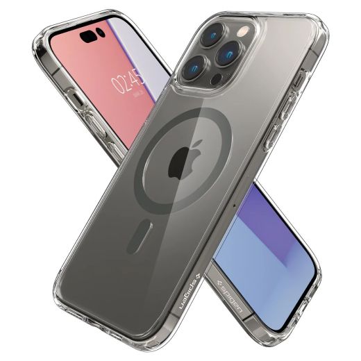 Прозрачный чехол Spigen Ultra Hybrid (MagFit) Graphite для iPhone 14 Pro Max (ACS04826)