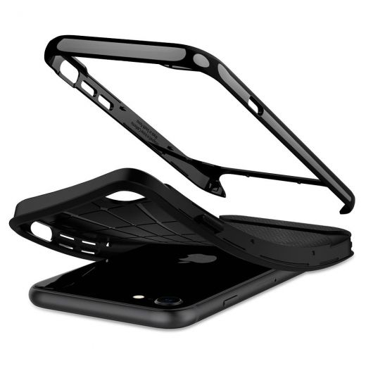 Чохол Spigen Neo Hybrid Herringbone Shiny Black (054CS22200) для iPhone SE (2020)