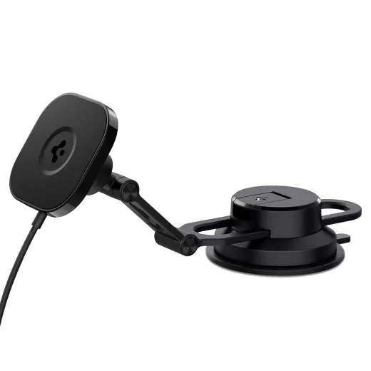 Магнитный автодержатель с беспроводной зарядкой Spigen OneTap Pro 3 Black Dash Magnetic Car Mount (MagFit) (ACP04629)