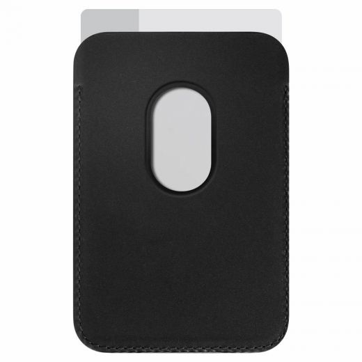 Кожаный чехол-бумажник с подставкой Spigen MagSafe Card Holder Valentinus Black для iPhone 12 mini | 12 | 12 Pro | 12 Pro Max