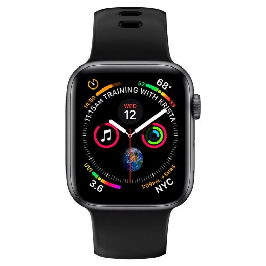 Ремешок Spigen Silicone Fit Black для Apple Watch 38/40 mm
