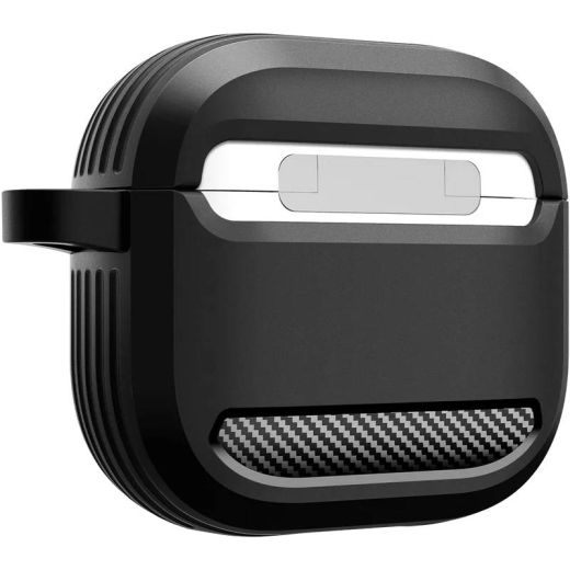 Противоударный чехол Spigen Rugged Armor Matte Black для AirPods 4 (2024) (ACS08642)