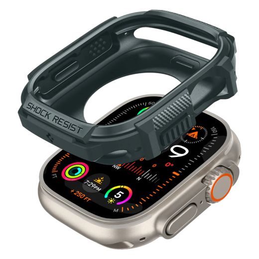 Протиударний чохол Spigen Rugged Armor Abyss Green для Apple Watch Ultra | Ultra 2 49mm (ACS07383)