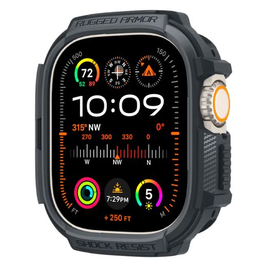Протиударний чохол Spigen Rugged Armor Dark Gray для Apple Watch Ultra | Ultra 2 49mm (ACS07385)