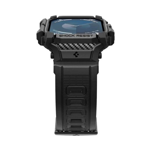 Противоударный чехол с ремешком Spigen Rugged Armor Pro Matte Black для Apple Watch Series 10 (2024) 46мм (ACS08604)
