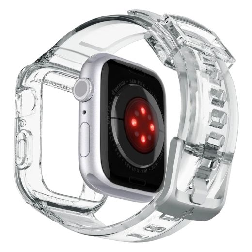 Прозрачный ремешок с чехлом Spigen Liquid Crystal Pro Crystal Clear для Apple Watch 9 | 8 | 7 (45 | 44 мм) (ACS02006)