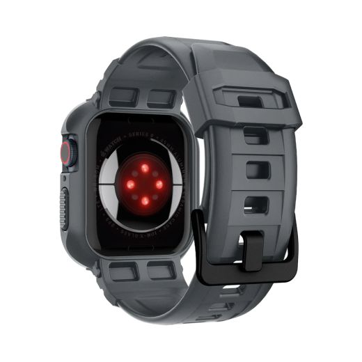 Чехол-ремешок Spigen Rugged Armor Pro Dark Gray для Apple Watch 45мм | 44мм Series 9 | 8 | 7 (ACS07387)