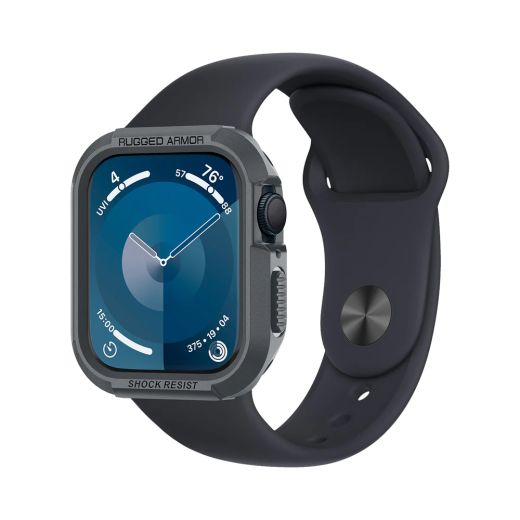 Противоударный чехол Spigen Rugged Armor Dark Gray для Apple Watch 45мм Series 9 | 8 | 7  (ACS07380)