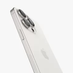 Захисне скло для камери Spigen Optik Pro Lens Protector White Titanium (2 шт.) для iPhone 15 Pro | iPhone 15 Pro Max | iPhone 16 Pro | 16 Pro Max (AGL07165)
