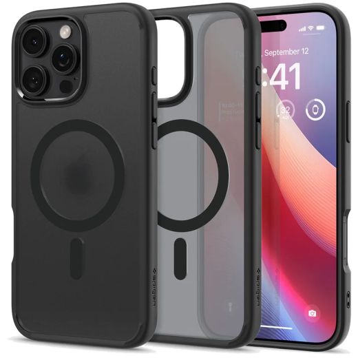 Прозрачный чехол Spigen Ultra Hybrid MagSafe Frost Black для iPhone 16 Pro (ACS08134)
