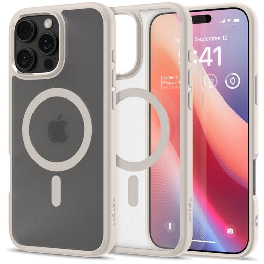Прозорий чохол Spigen Ultra Hybrid MagSafe Frost Natural Titanium для iPhone 16 Pro (ACS08138)