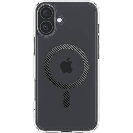 Прозрачный чехол Spigen Ultra Hybrid MagSafe Carbon Fiber для iPhone 16 Plus (ACS08077)