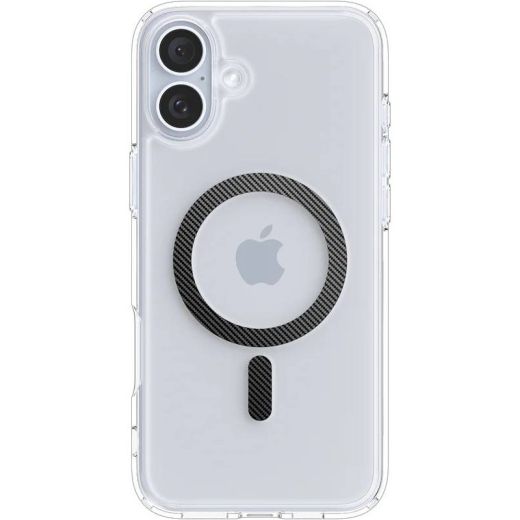 Прозрачный чехол Spigen Ultra Hybrid MagSafe Carbon Fiber для iPhone 16 Plus (ACS08077)